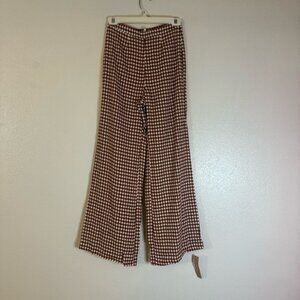 NEW Reformation Sorrenti Wide Leg Pant brown and white 4P